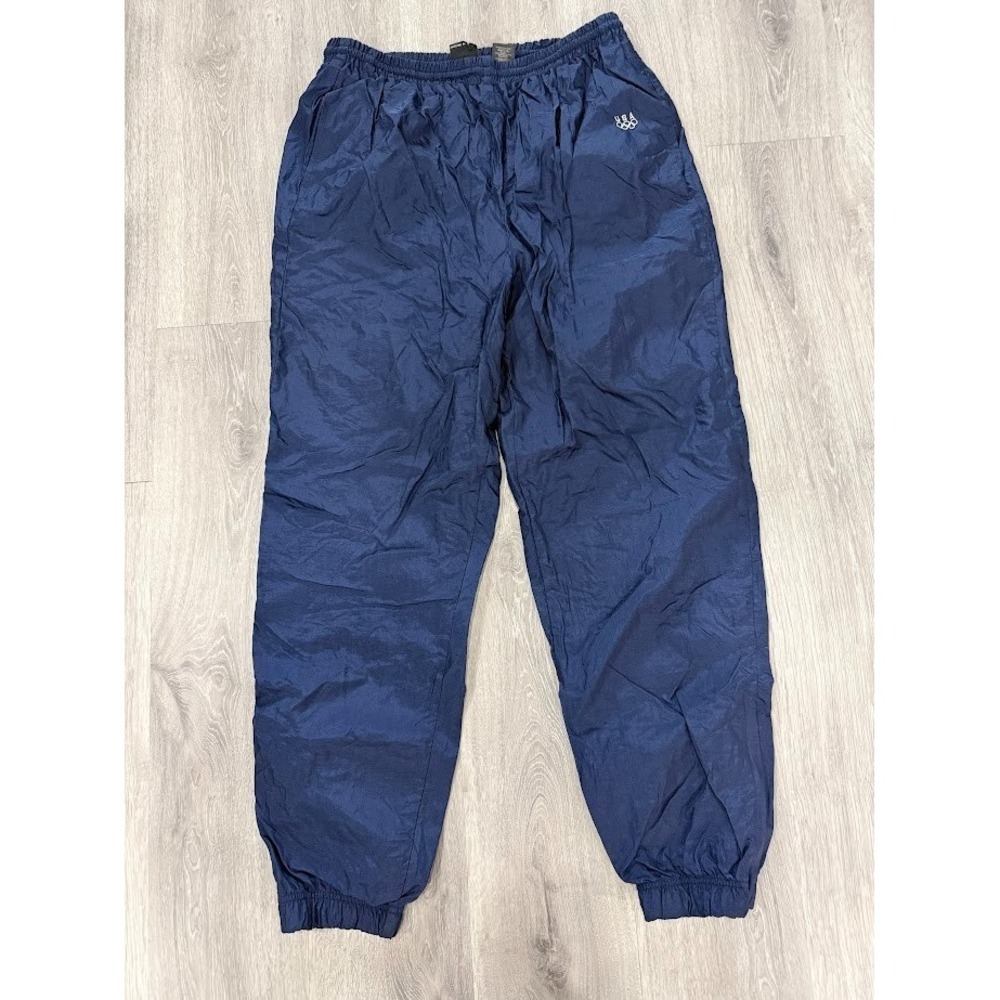 Vintage USA Olympic Team Navy Blue Nylon Windbreaker Track Pants Mens Large